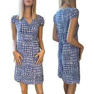 Vineyard Vines Dress 100% Rayon Belted Seashore Print Soft and Supple Fabric